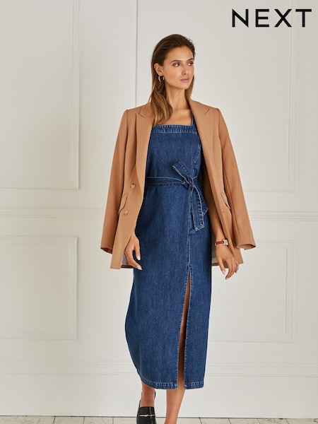 Mittelblau - Button Detail Denim Midi Dress (D16875) | 35 €