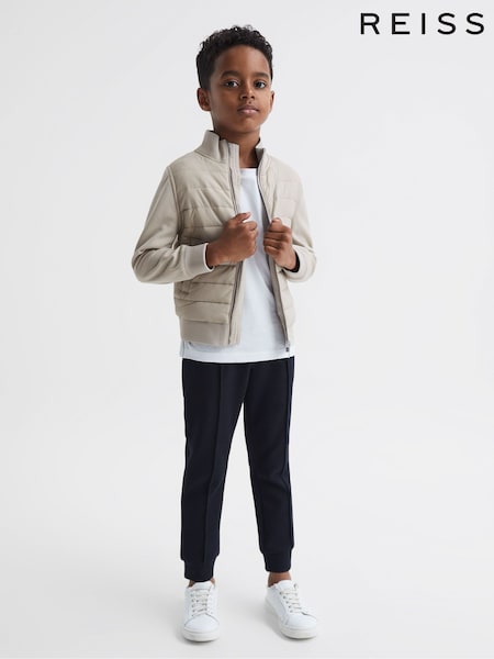Reiss Stone Flintoff Senior Funnel Neck Quilted Hybrid Jacket (D17115) | €75