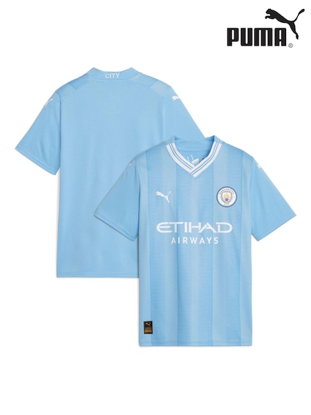 Puma Light Blue Blank Kids Manchester City Home Replica 23/24 Football Shirt Kids (D17161) | €80 - €95