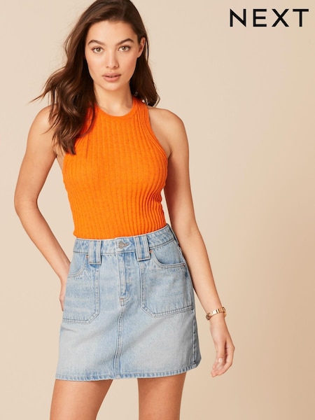 Mid Blue Denim Cargo Mini Skirt (D17186) | €9