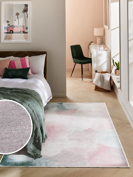 Light Pink Washable Lilja Abstract Rug (D17257) | €11 - €47