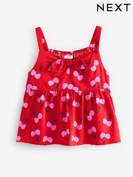 Red Cherry Tie Front Blouse (3-16yrs) (D17485) | €4.50 - €6