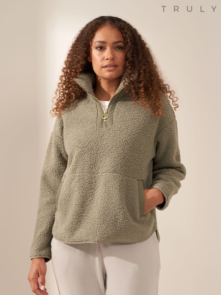 Truly Grey Bouclé 3/4 Zip Jumper (D17557) | €53