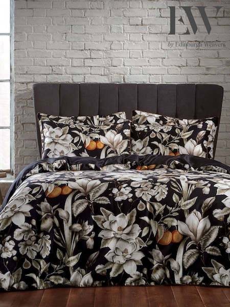 EW by Edinburgh Weavers Black Lavish Botanical 200 Thread Count 100% Cotton Sateen Co Duvet Cover And Pillowcase Set (D17586) | €87 - €106