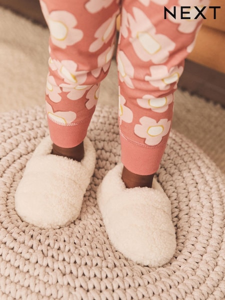 Искусственный мех кремового цвета - Teddy Borg Fleece Slippers (D17620) | €9 - €11
