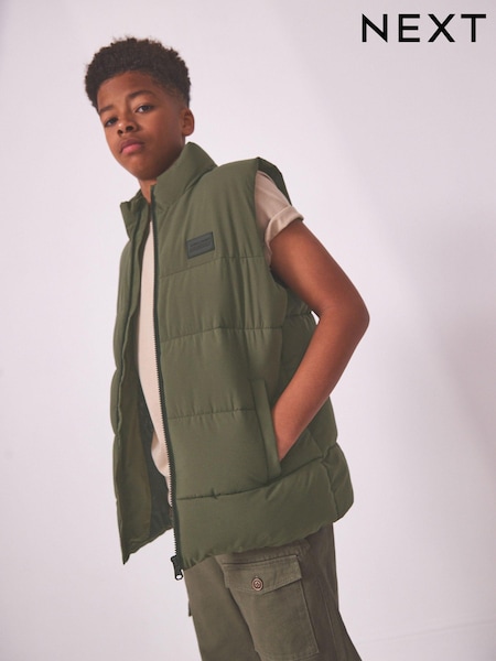كاكي أخضر - Padded Puffer Gilet (3-16yrs) (D17976) | ‏20 د.إ.‏ - ‏ 30‏ د.إ.