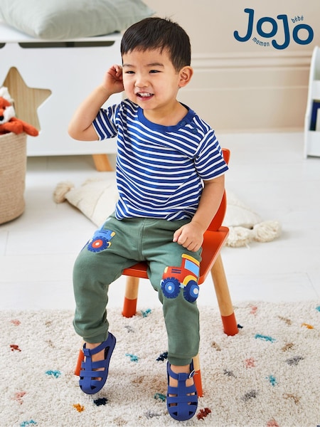 Синий индиго - JoJo Maman Bébé Stripe T-Shirt (D18205) | €18
