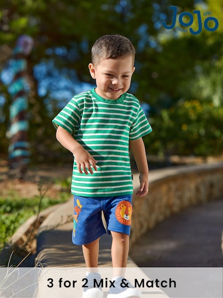 JoJo Maman Bébé Green Stripe T-Shirt (D18226) | €18