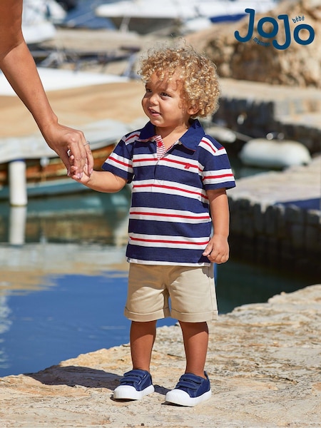 JoJo Maman Bébé Red Classic Stripe Polo Shirt (D18240) | €27