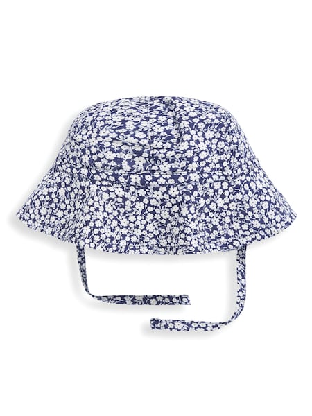 JoJo Maman Bébé Navy Blue Ditsy Floral Floppy Sun Hat (D18247) | €22