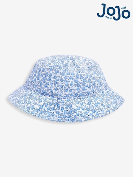 JoJo Maman Bébé Blue Girls' Pretty Bud Print Sun Hat (D18248) | R$ 140