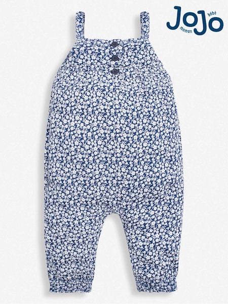 JoJo Maman Bébé Navy Blue Ditsy Floral Jumpsuit (D18249) | €38