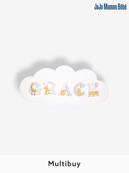 JoJo Maman Bébé White Cloud Letter Plaque (D18273) | kr171