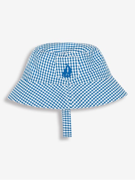 JoJo Maman Bébé Cobalt Gingham Sun Hat (D18287) | €22