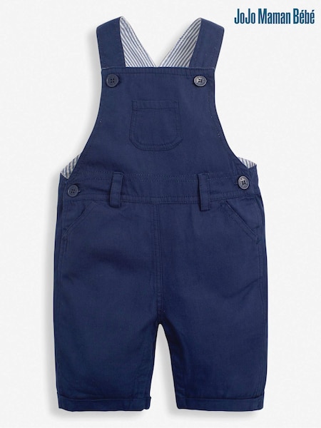 JoJo Maman Bébé Navy Woven Short Baby Dungarees (D18318) | 1,316 UAH