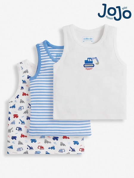 Jojo Maman Bébé 3-pack Digger Boys' Vest Set (D18320) | ‏102 ر.س.‏