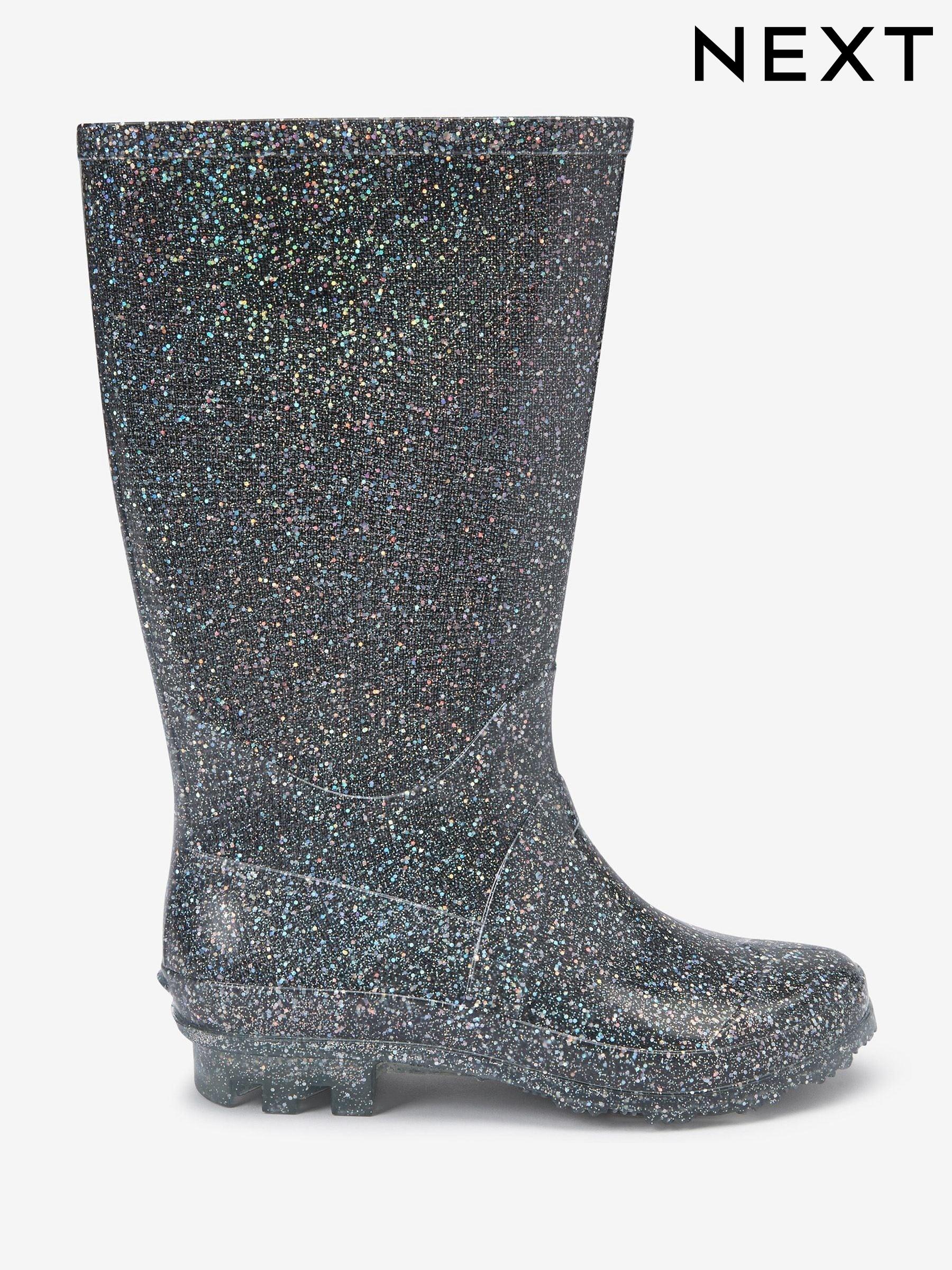 Silver glitter wellies hotsell