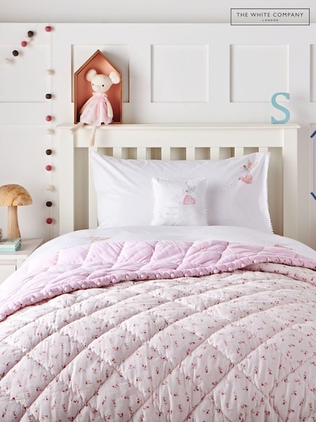 The White Company Reversible Floral Pom Pom 100% Cotton Quilt (D18569) | ‏448‏₪ - ‏850‏ ₪