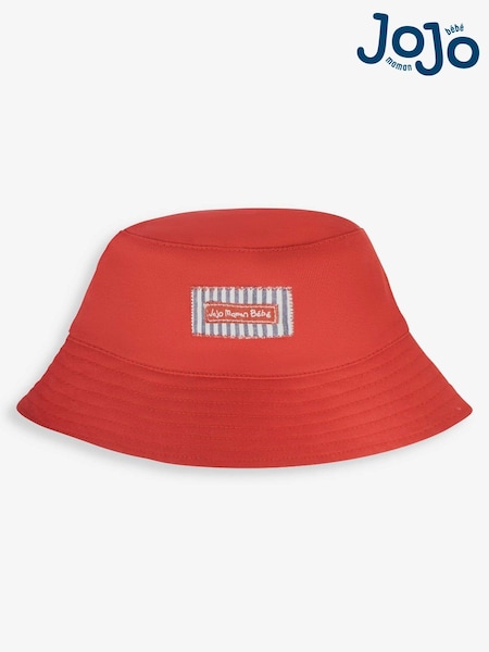 JoJo Maman Bébé Red Twill Bucket Sun Hat (D18649) | €19