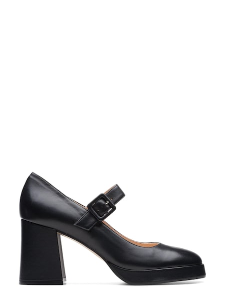 Clarks Black Leather Patema Strap Shoes (D18667) | €64
