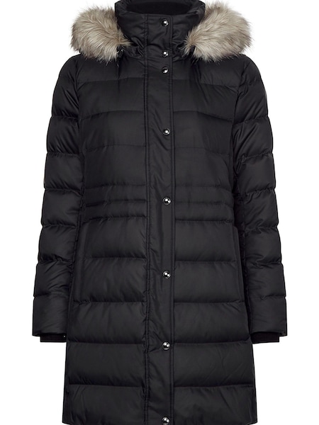 Tommy Hilfiger Blue Faux Fur Hood Down Puffer Coat (D18874) | €191