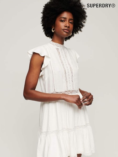 Superdry White Studios Lace Mix Dress (D19018) | €25
