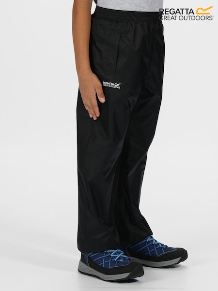 Negro - Regatta Kids Pack It Waterproof Overtrousers (D19109) | 25 €