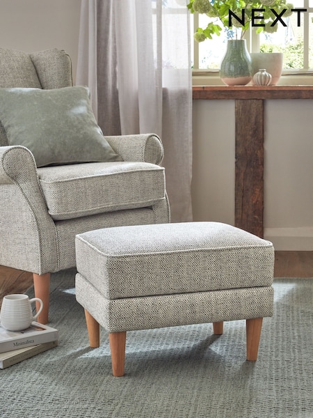Chunky Weave Dove Grey Sherlock Storage Footstool (D19204) | €155