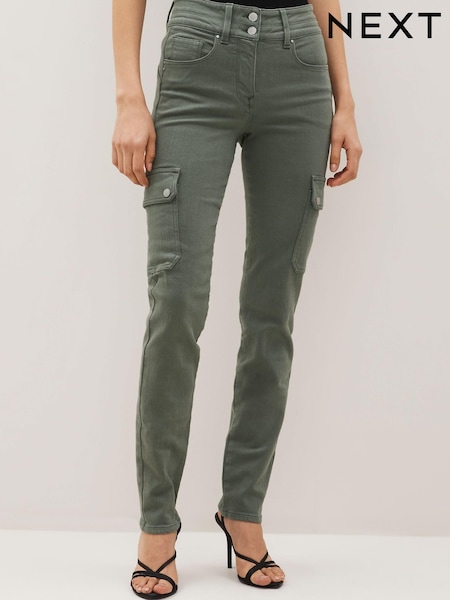 Khaki Green Lift Slim And Shape Skinny Combat Jeans (D19518) | €23
