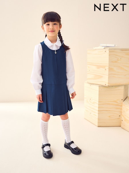 Royal Blue Regular Fit Zip Front School Pinafore (3-14yrs) (D20128) | 45 QAR - 59 QAR