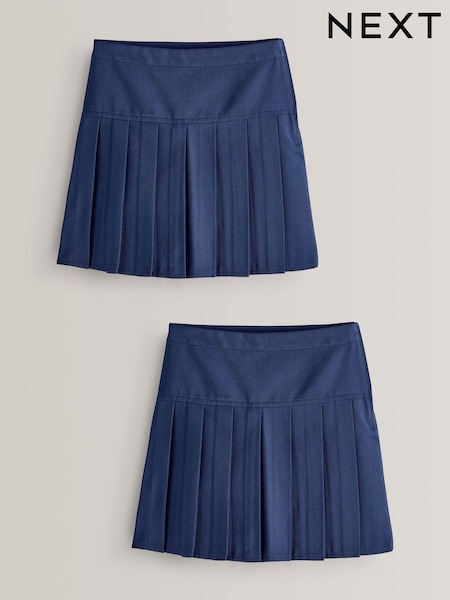 Royal Blue Regular Waist Pleated School Skirts 2 Pack (3-16yrs) (D20132) | €6 - €11.50