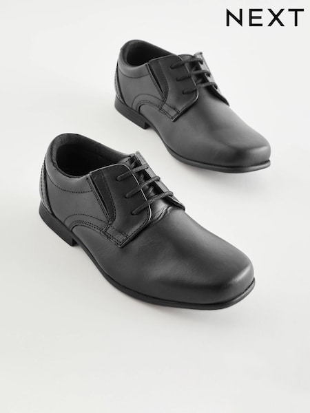 Black Wide Fit (G) School Leather Lace-Up Shoes (D20198) | 139 QAR - 193 QAR