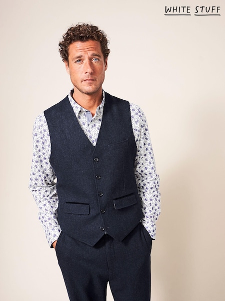 White Stuff Blue Heath Regular Fit Waistcoat (D20542) | €53