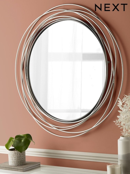 Silver Contemporary Wire 91x91cm Wall Mirror (D20922) | €165