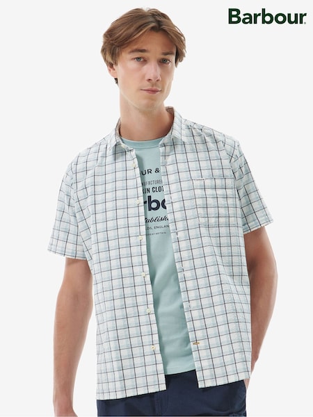 Barbour® Margrave Seersucker White Short Sleeve Shirt (D21438) | €41.50