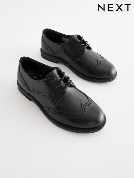 Mattschwarz - School Lace-Up Brogue Detail Shoes (D21940) | 9 € - 11 €