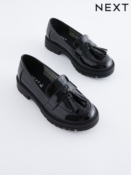 Čierna lakovaná - School Chunky Tassel Loafers (D21942) | €38 - €48