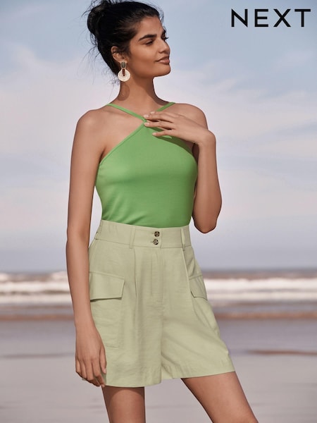 Vert - Shorts de détails utilitaires Ajusté (D21974) | € 3