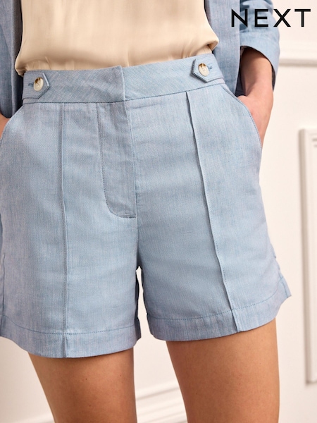 Blue Linen Textured Shorts (D21980) | € 6
