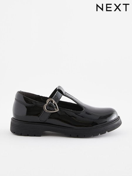 Schwarz - School Leather Chunky T-Bar Shoes (D21994) | 14 € - 17 €
