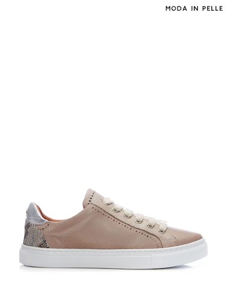 Natural - Moda in Pelle Anatoli Trainers cu ciruclar decupaje în jurul Dantelă găuri (D22106) | 568 LEI