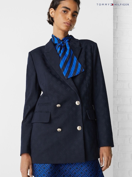 Tommy Hilfiger Blue Monogram Jacquard Blazer (D23123) | €159