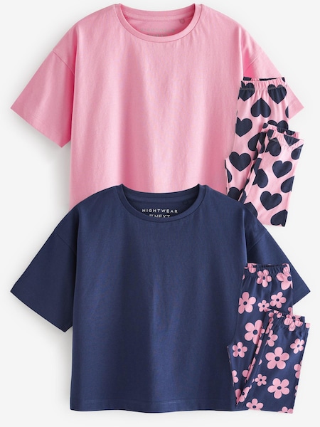 Mornarsko modra/roza daisy srce - Pyjamas 2 Packs (3-16yrs) (D23339) | € 18 - € 24