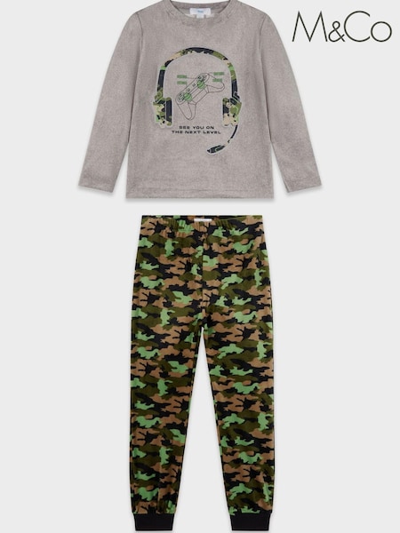 M&Co Grey Camo Gaming Pyjama Set (D23473) | €13 - €13.50