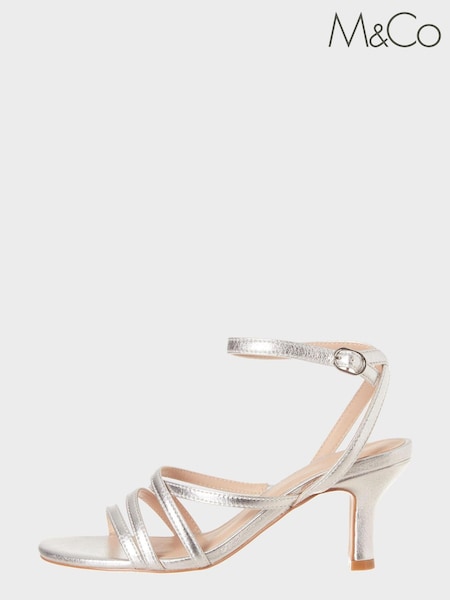 M&Co Silver Heeled Sandals (D24446) | €21.50