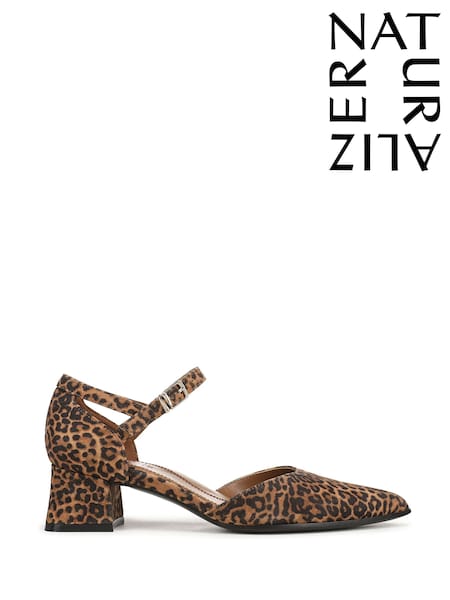 Brown Animal - Naturalizer Maddox Wide Fit Ankle Strap Shoes