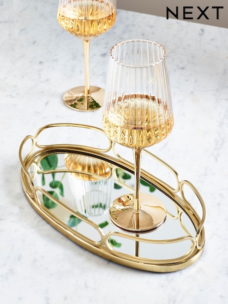 Gold Oval Mirror Tray (D24504) | €20