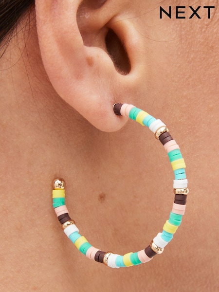 Multi Beaded Hoop Earrings (D24664) | €4