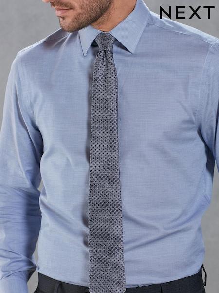 Silver Grey Geometric - Signature Made In Italy Tie (D24744) | 82 zł