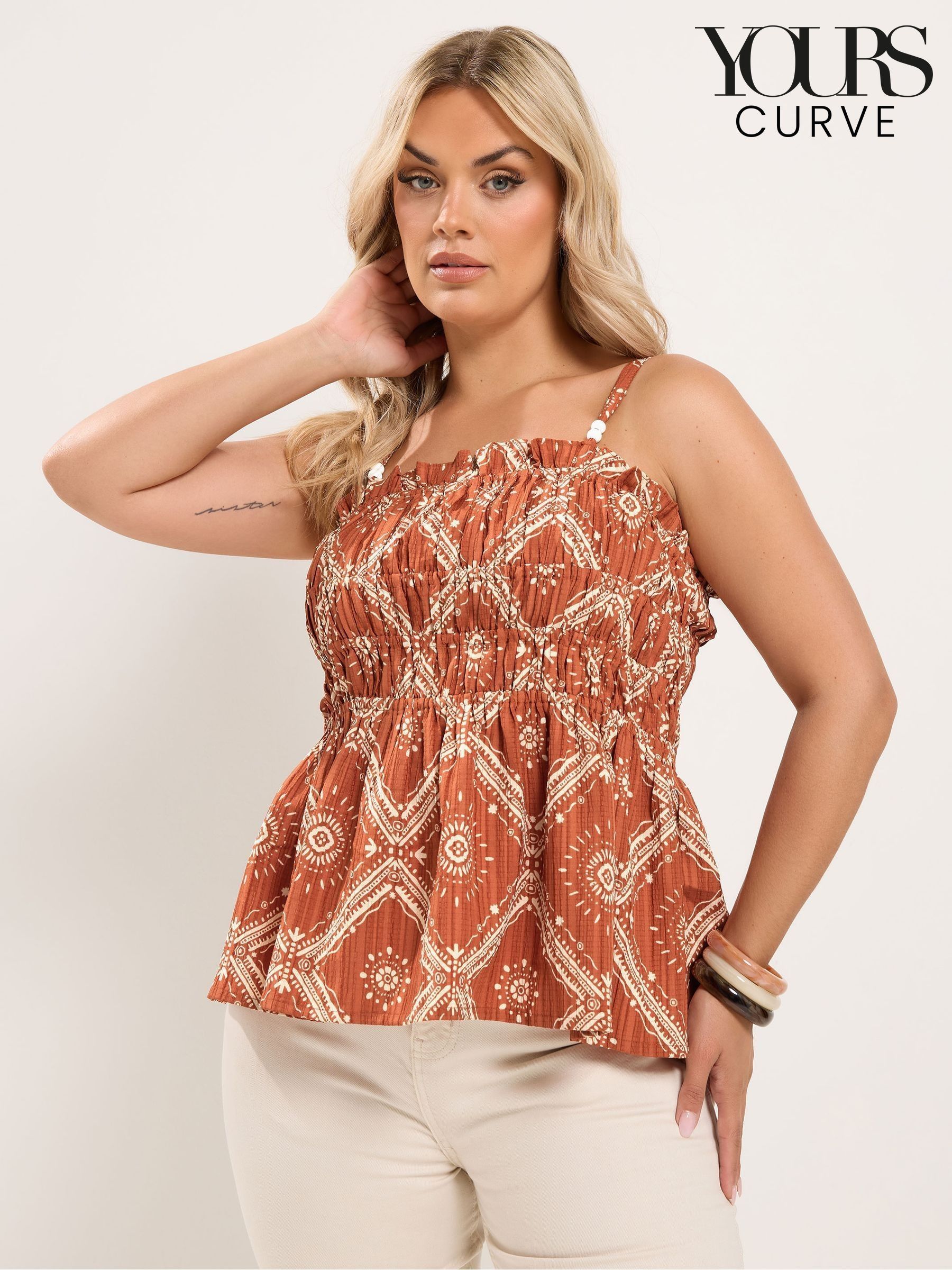 Buy Women's Tops Curve Pleated Square Neck Online | Next Lebanon